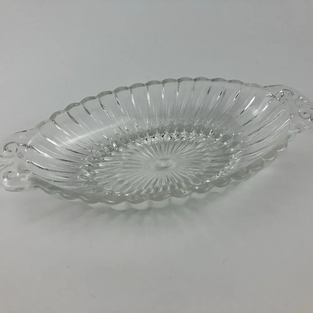 Lot of 10 Glass Unbranded Clear Crystal Vintage Glassware